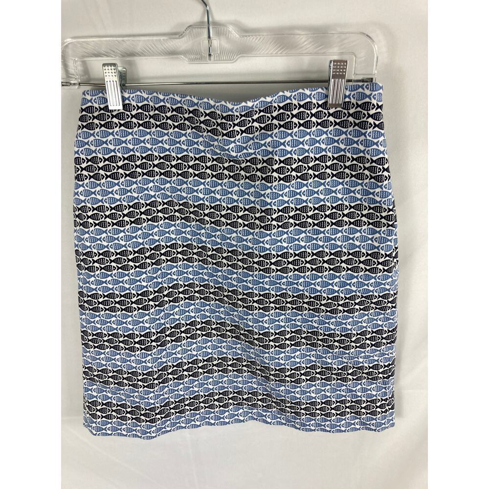 Talbots Fish Pattern Nautical Novelty Skirt Size 2P